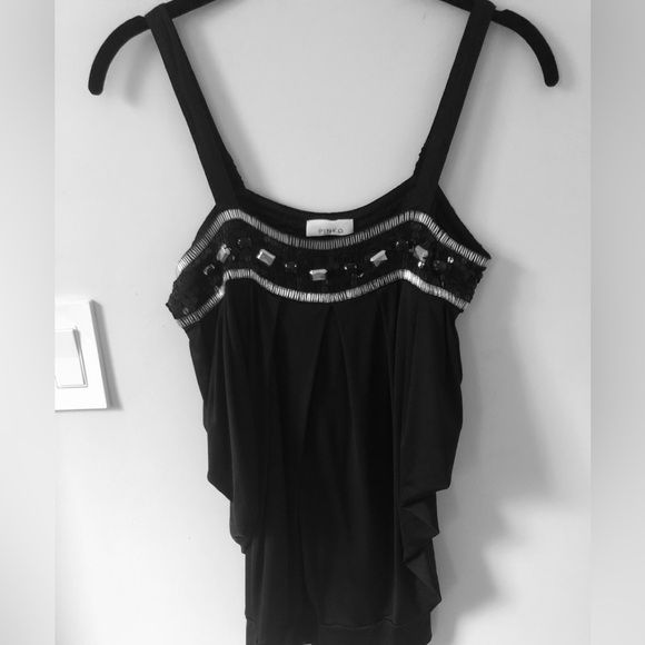 Pinko Black Sequin Embellished Top. Size S - Picture 7 of 8